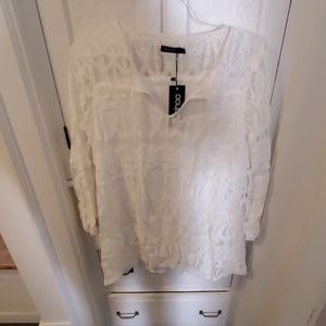 Boohoo swing dress, white lace
